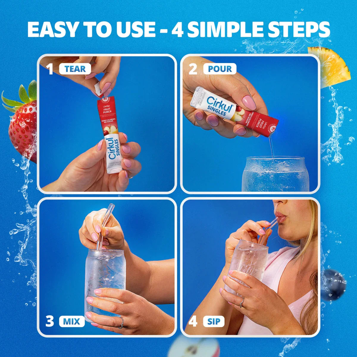 22oz. Plastic Bottle, LifeSip® Fruit Punch, & 18pk Cirkul® Singles